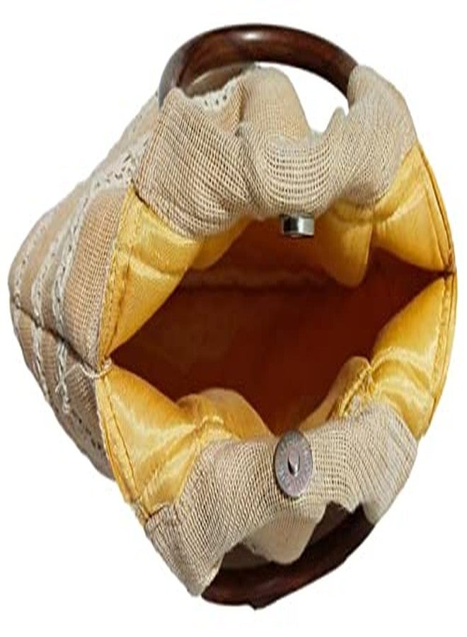 ATHZ top handle handbags for women Made in India artisan hand carry bags tailored and durable (Off white, Wine- Red, Brown) - Image 3