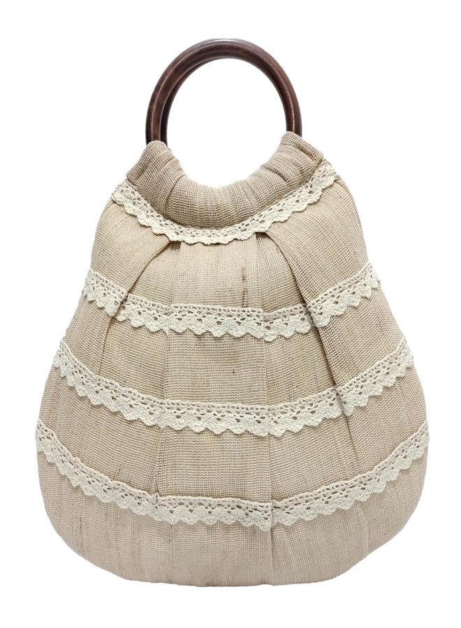 ATHZ top handle handbags for women Made in India artisan hand carry bags tailored and durable (Off white, Wine- Red, Brown) - Image 2