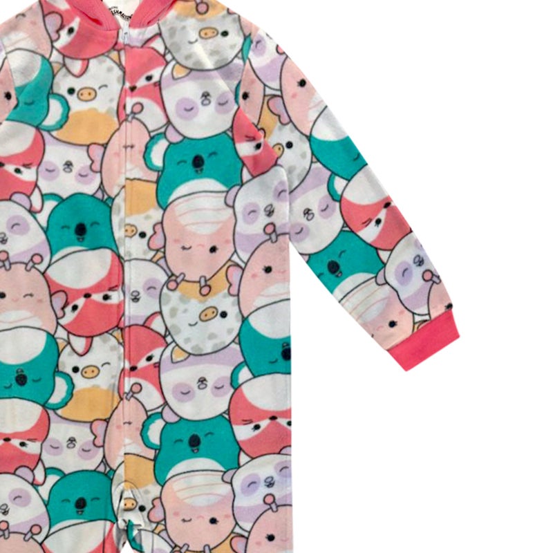 Squishmallows Girls Onesie Pajamas - Long Sleeve Zip Up Hooded Blanket Sleep - One Piece Costume - Official License - Image 5
