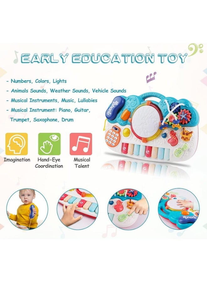 حديقة الألعاب ألعاب موسيقية للأطفال 6 في 1 | مجموعة البيانو والطبل التعليمية للأطفال الصغار (12-18 شهرًا) - لعبة تعليمية ممتعة للأطفال - Image 4