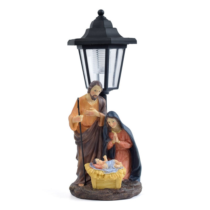 Resin Family Theme Solar Outdoor Light Statue Creative Figure Sculpture for Garden Night Lamp - Image 4