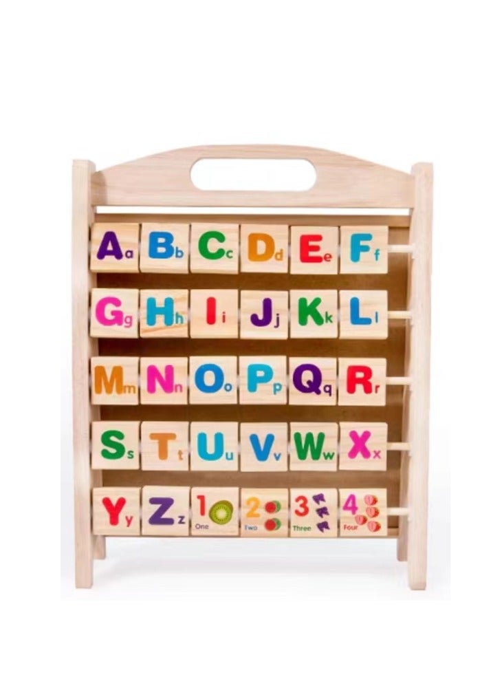 Factory Price لعبة مونتيسوري التعليمية الخشبية ذات الجانبين مع لوحة easel مغناطيسية وأقلام الأبجدية - Image 3
