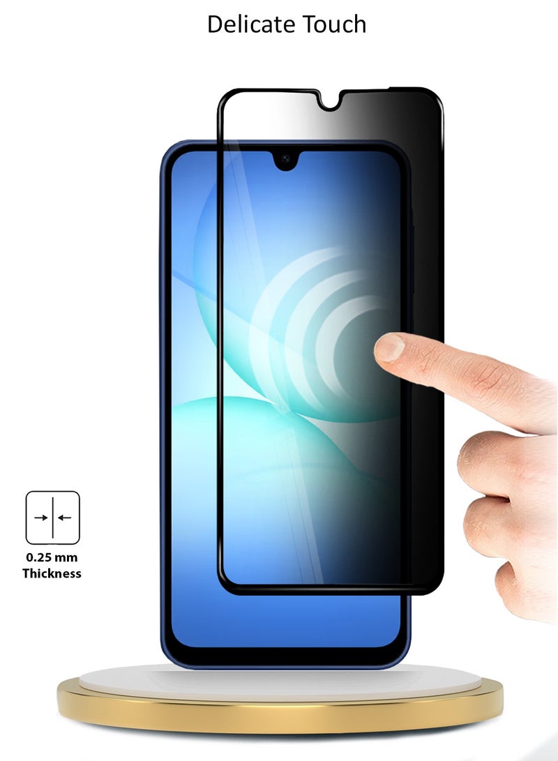 Wtech Samsung Galaxy A17 5G 2025 Premium E2E Series Privacy Full Glue Full Cover Tempered Glass Screen Protector (MSGECP) - Clear/Black - Image 3