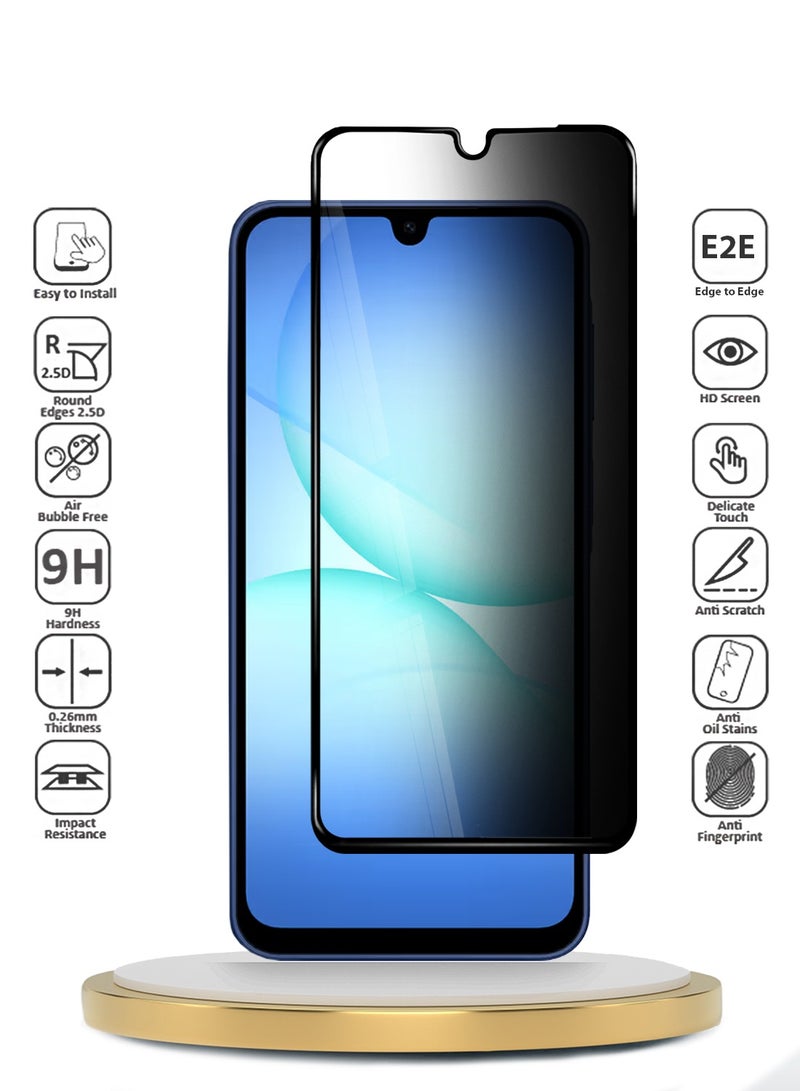 Wtech Samsung Galaxy A17 5G 2025 Premium E2E Series Privacy Full Glue Full Cover Tempered Glass Screen Protector (MSGECP) - Clear/Black - Image 1