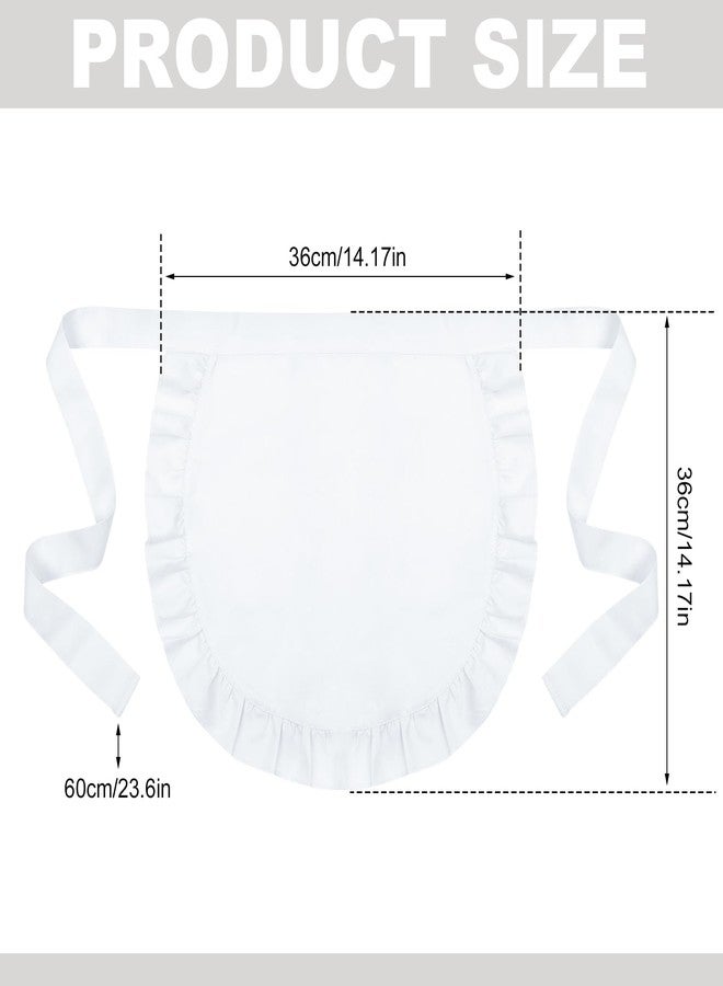 XLSXEXCL 2Pcs Kids White Cosplay Waist Apron Maid Half Apron Puffy Tight Costume Kitchen Party Favors for Kids Halloween Party Cosplay - Image 2