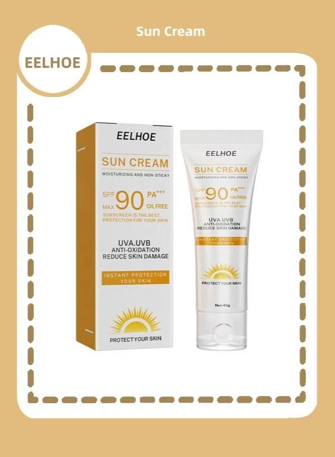 EELHOE Facial Sun Cream Moisturizing And Non-Sticky Sunscreen Facial Moisturizer Anti Aging Oil FreeFacial Sun Cream Moisturizing And Non-Sticky Sunscreen Facial Moisturizer Anti Aging Oil Free - Image 1