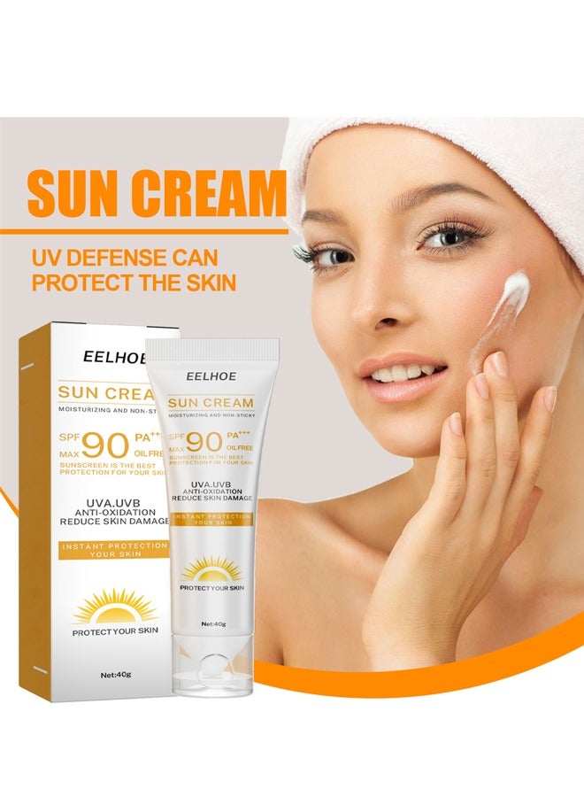 EELHOE Facial Sun Cream Moisturizing And Non-Sticky Sunscreen Facial Moisturizer Anti Aging Oil FreeFacial Sun Cream Moisturizing And Non-Sticky Sunscreen Facial Moisturizer Anti Aging Oil Free - Image 3