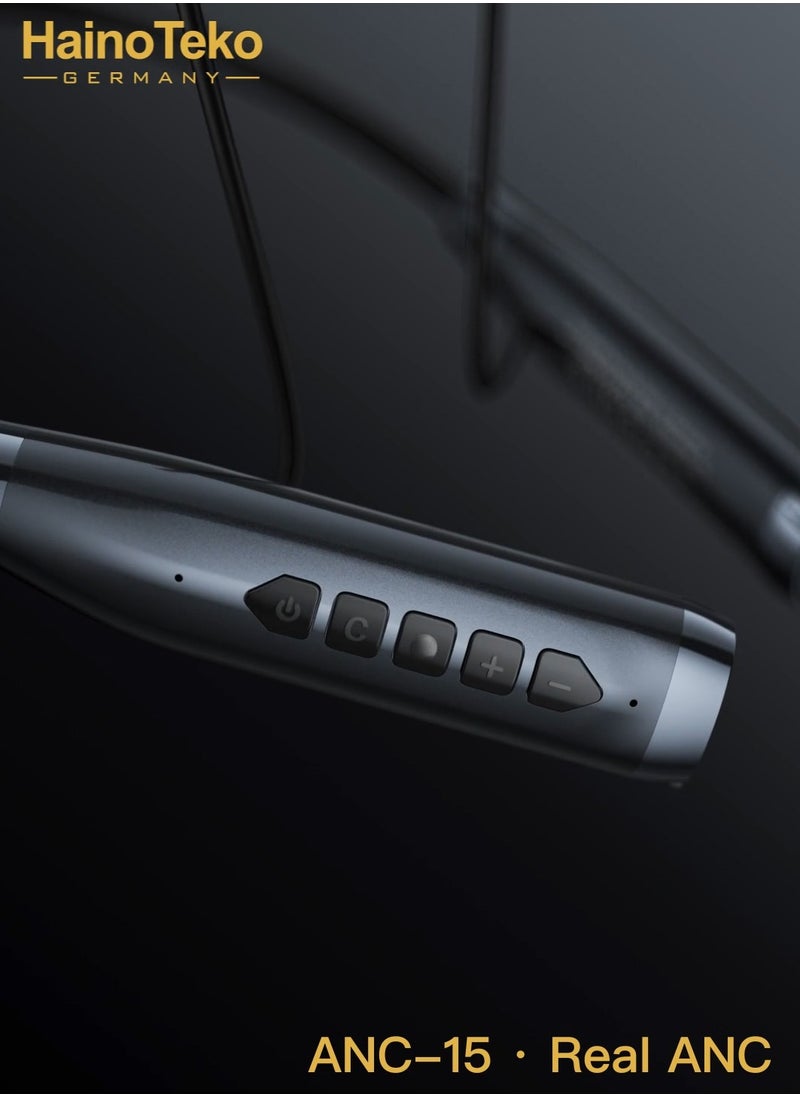 Haino Teko - Haino Teko ANC-15 Bluetooth Earphone with Active Noise Cancellation Multi-Function Controls and Hi-Resolution Audio Black - Image 1