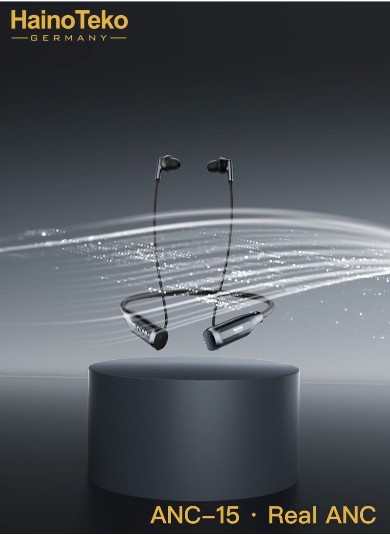 Haino Teko - Haino Teko ANC-15 Bluetooth Earphone with Active Noise Cancellation Multi-Function Controls and Hi-Resolution Audio Black - Image 1