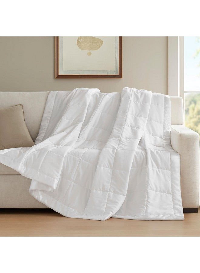 madison park Madison Park Windom Down Alternative Blanket, Premium 3M Scotchgard Moisture Wicking Treatment, Lightweight and Soft Bed Cover For All Season, Satin Trim, White King  - Image 4