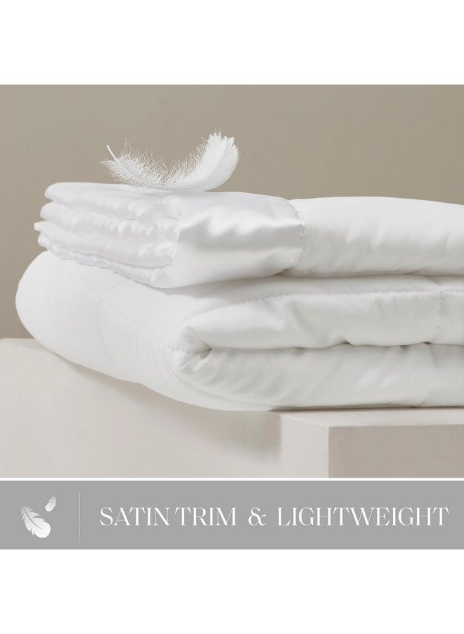 madison park Madison Park Windom Down Alternative Blanket, Premium 3M Scotchgard Moisture Wicking Treatment, Lightweight and Soft Bed Cover For All Season, Satin Trim, White King  - Image 1
