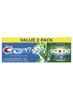 Crest Crest +X 40mm Outlast Complete Whitening Toothpaste, Mint, 5.4 Oz, Pack Of 2, 4.050 Lb (Pack Of 2)  - Image 1