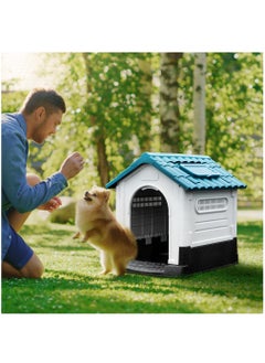 XiuWoo Folding Large Dog House Outdoor Plastic Doghouse with Adjustable Skylight and Elevated Base Water Resistant Pet House for Small Dogs 68*57*66cm  - Image 2