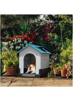 XiuWoo Folding Large Dog House Outdoor Plastic Doghouse with Adjustable Skylight and Elevated Base Water Resistant Pet House for Small Dogs 68*57*66cm  - Image 4