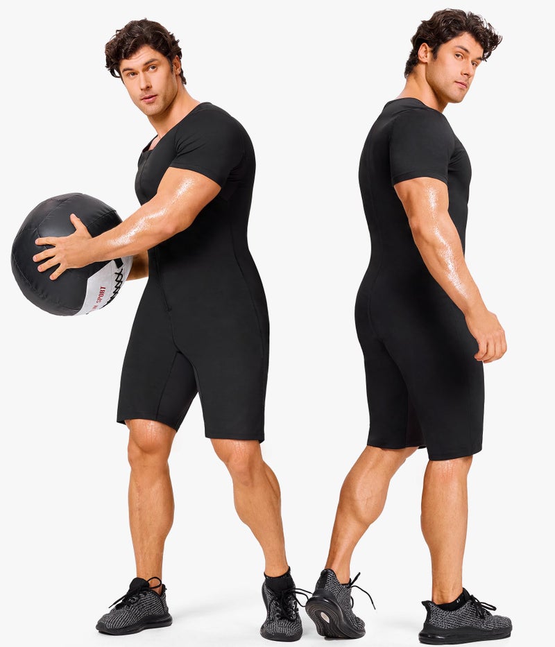 Junlan Sauna Suit for Men Full Body Waist Trainer Sauna Shirt for Working Out(Blue,2X-Large) - Image 5