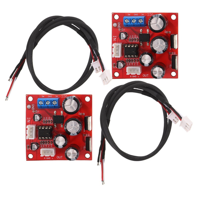 2Pcs External Phono Preamp for Turntable Red Preamplifier Board Boosts Audio Quality - Image 1