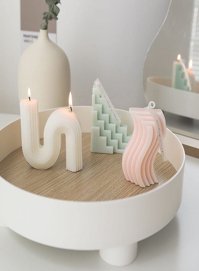 NatureMan 3PcsTwist Candle Aesthetic Candles Soy Wax Geometric Shaped candlesU Shaped, S Shaped and Triangle Art Decorative Candles for Wedding Birthday Gift - Image 1