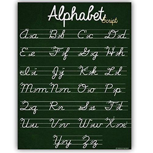 Young N Refined ABC Cursive Script Alphabet poster SIZE SMALL chart LAMINATED teaching classroom decoration Young N Refined (16x20) - Image 4