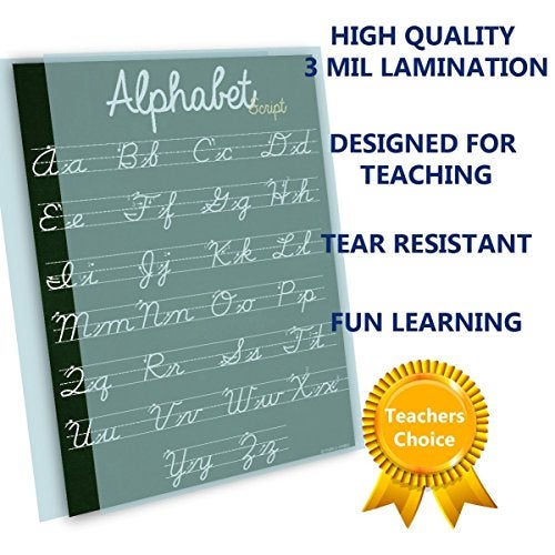 Young N Refined ABC Cursive Script Alphabet poster SIZE SMALL chart LAMINATED teaching classroom decoration Young N Refined (16x20) - Image 2