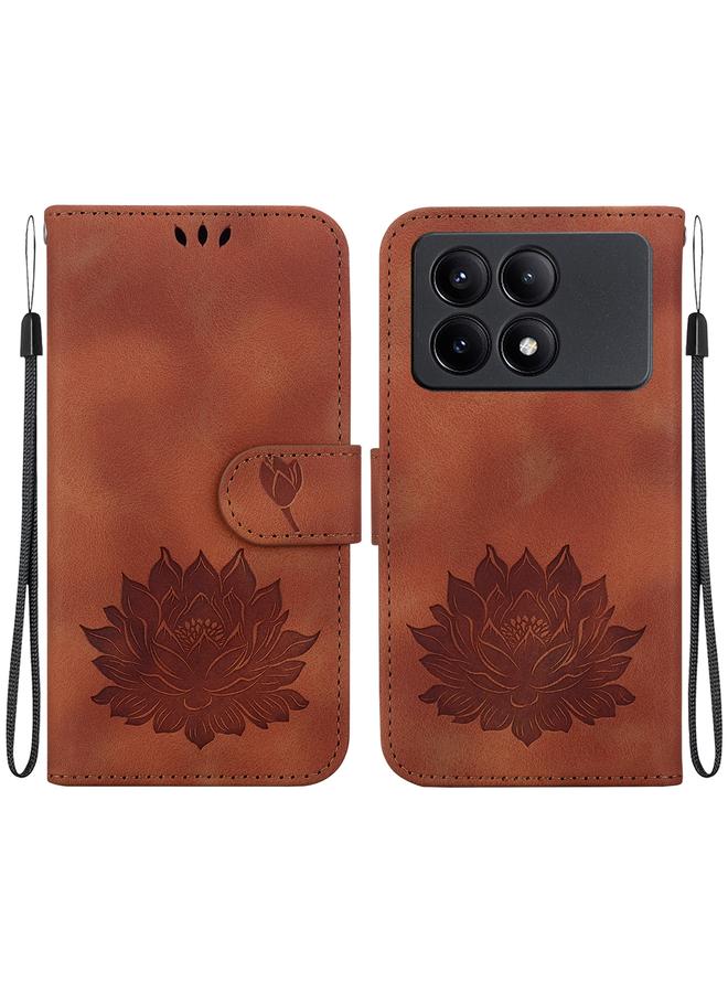 erorex Case For Xiaomi Redmi K70E Lotus Embossed Leather Phone Case - Image 1