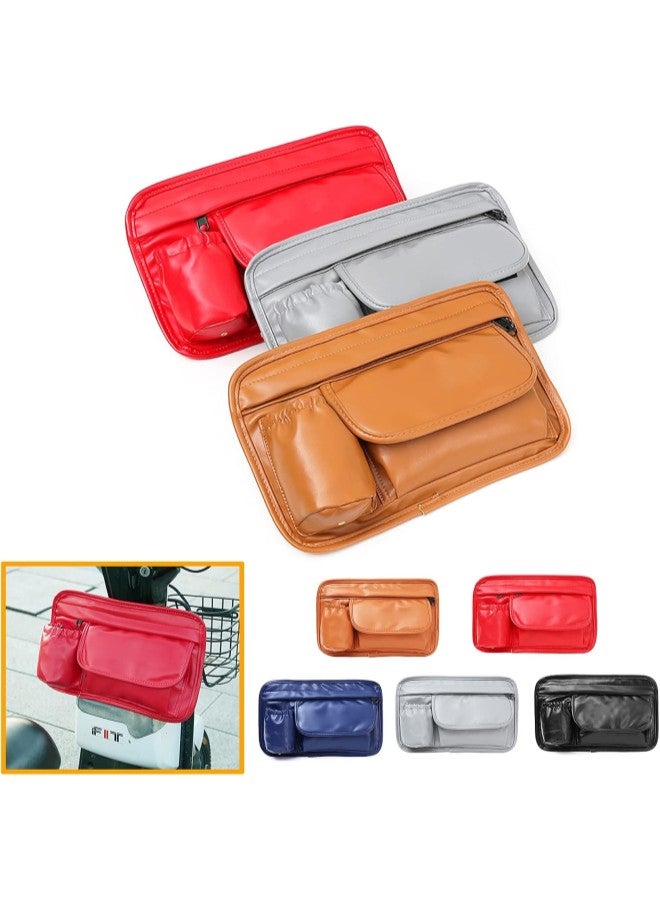 klarako Motorcycle Leather Glove Saddle Luggage bags Storage bag Decorate Case Box for Vespa GTS LX LXV Sprint Primavera 50 125 250 300 300ie 250ie Accessories (Red+NO LOGO)  - Image 1