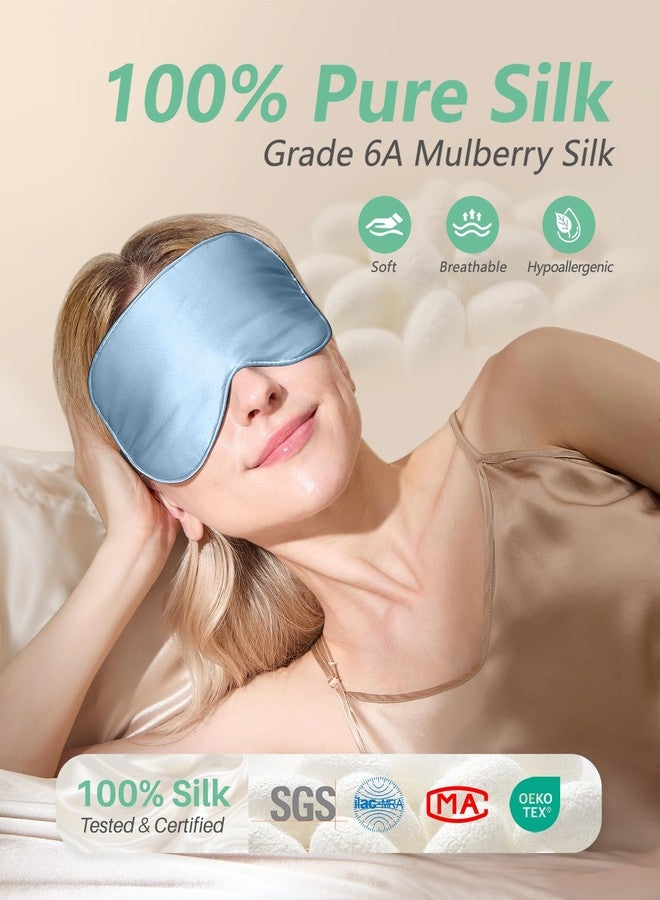 BeeVines Sleep Mask, 4 Pack 100% Real Natural Pure Silk Eye Masks with Adjustable Strap for Sleeping, Mulberry Silk Eye Sleep Shade Cover, Block Light Reduces Puffy Eyes Traveling Gifts (4 Packs) - Image 2