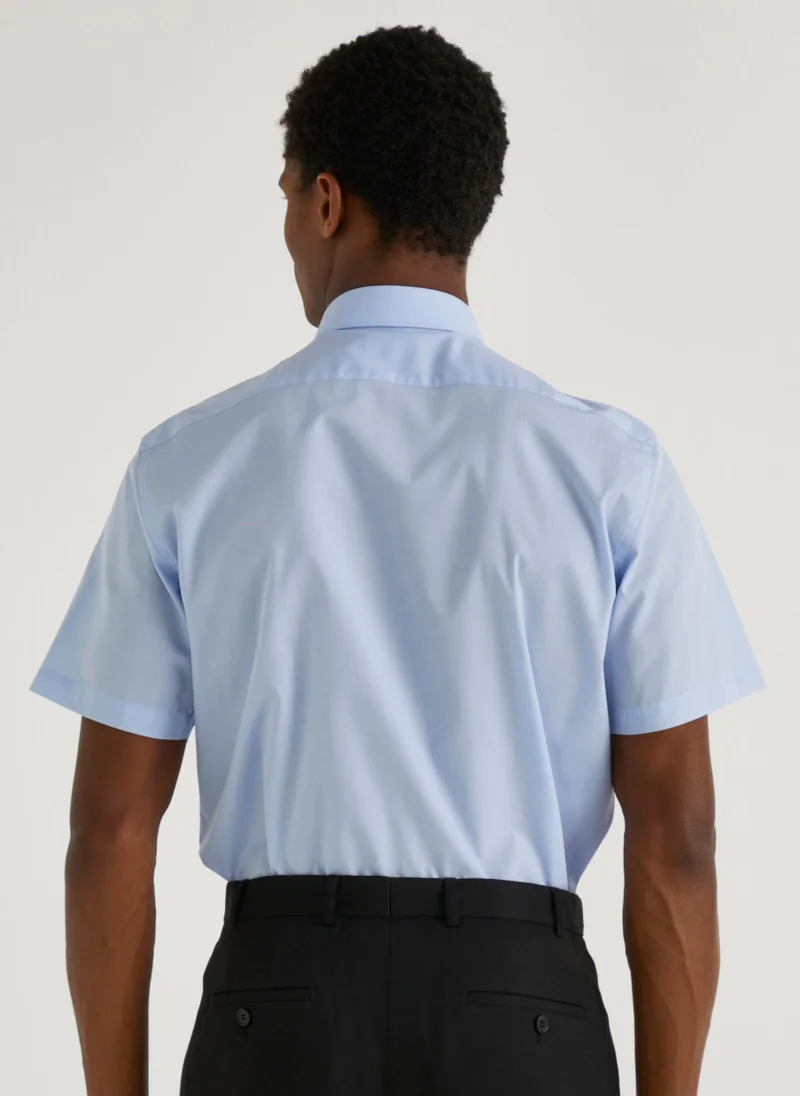 Matalan Taylor & Wright Blue Easy Care Regular Fit Short Sleeve Shirt