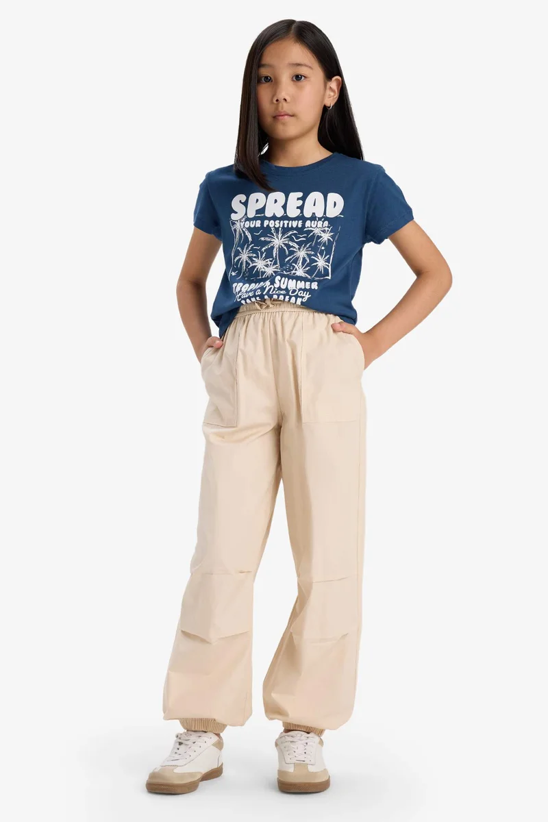 ديفاكتو Girl Regular Fit Printed Short Sleeve T-Shirt