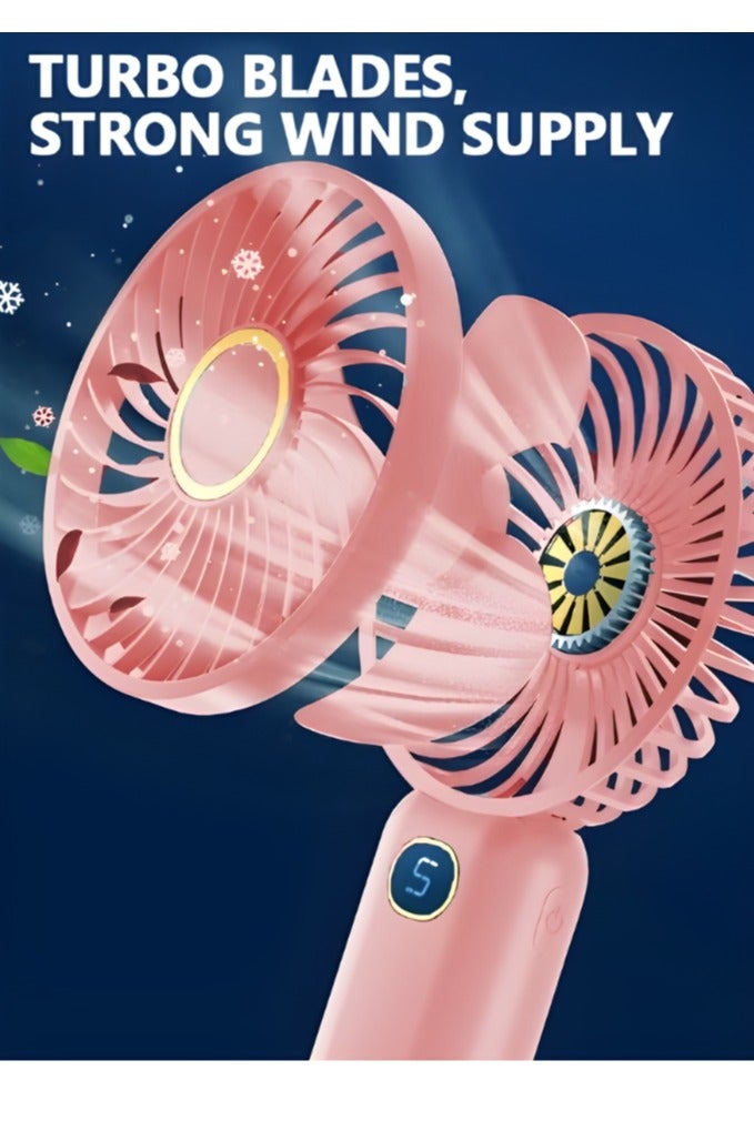 Portable Handheld Fan-5 Gear Personal Fan-Mini Fan Multifunctional-Digital Display Silent Fan-Long Endurance Pocket Fan  - Image 4