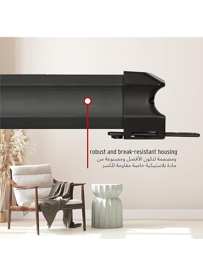 Premium Line 6 Way Extension Socket With On Off Switch And Safety Fuse on Long 3M Cable For Large Rooms H05Vv F3G1 5 Black With 13A Fuse - Image 5