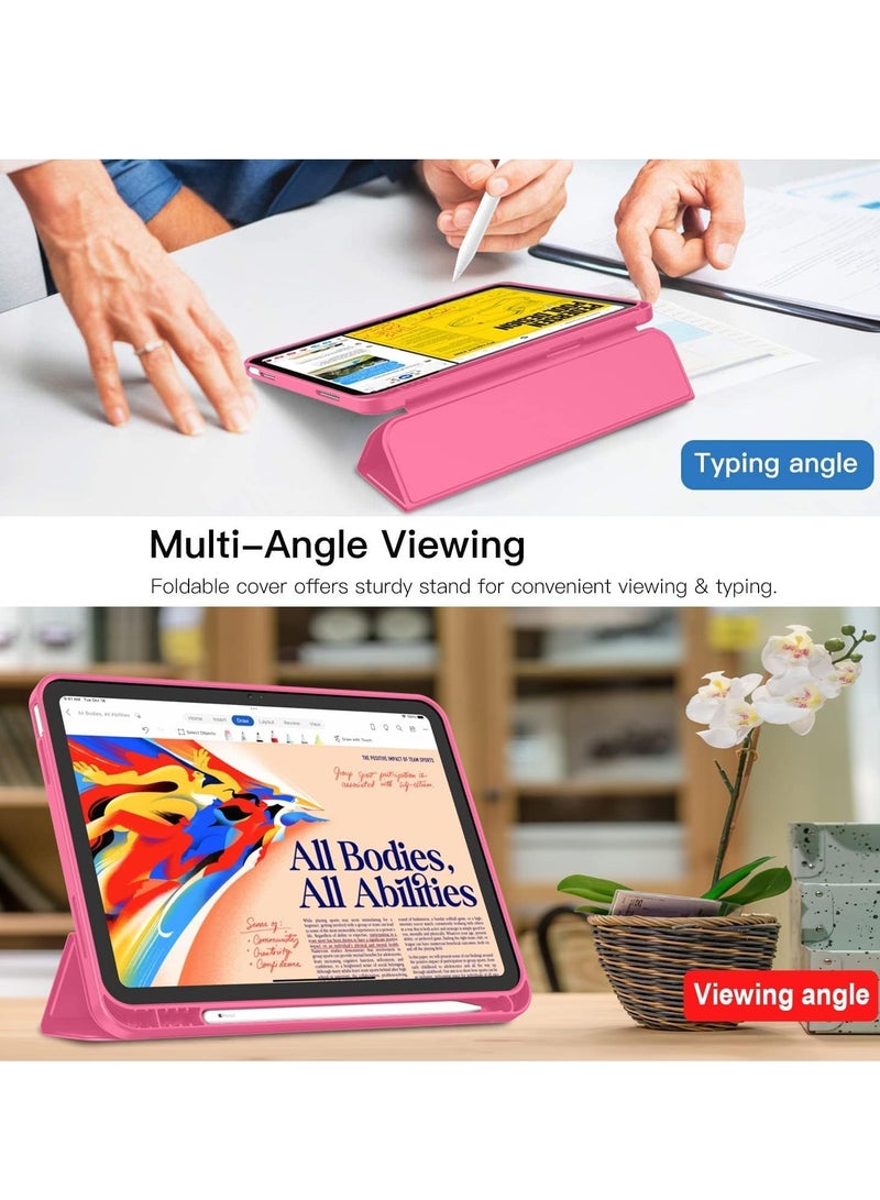 ELTRAZONE New iPad 10.9 Inch Case 2022 (10th Gen) with Pencil Holder - Trifold Stand Smart Case with Soft TPU Back, Auto Wake/Sleep - Watermelon - Image 4