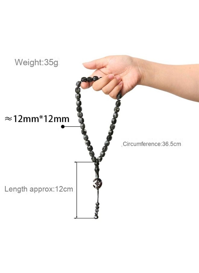 NIBEMINENT Muslim Prayer Beads Thaisbiha Prayer Beads 33 Hand-held Arabic Tasbih Beads  - Image 3