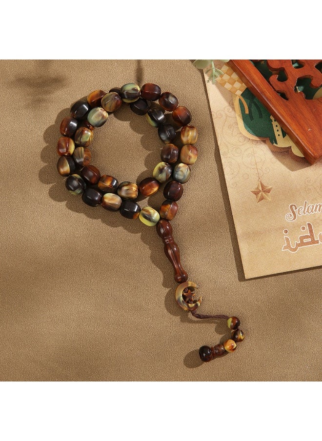 NIBEMINENT Muslim Prayer Beads Thaisbiha Prayer Beads 33 Hand-held Arabic Tasbih Beads  - Image 1
