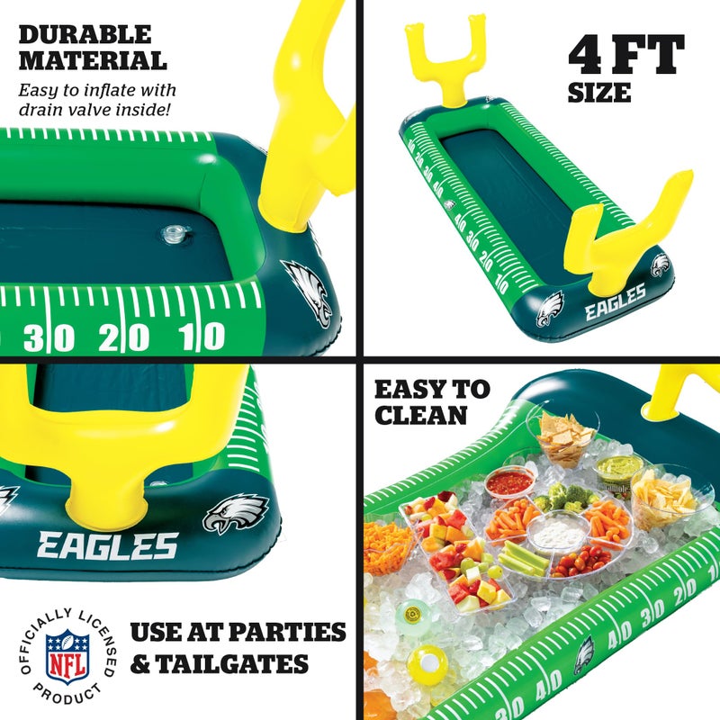 BigMouth Philadelphia Eagles 4 ft Inflatable Food Cooler Buffet Officially Licensed NFL Fan Gear Ice Serving Pool Drink Bar for Tailgate Parties - Image 3