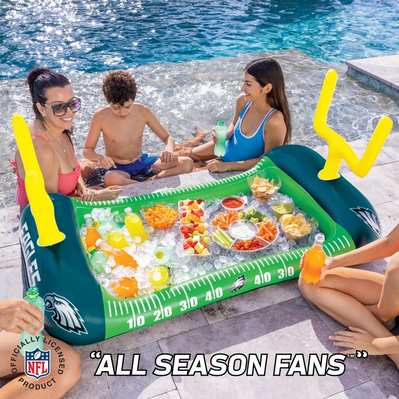 BigMouth Philadelphia Eagles 4 ft Inflatable Food Cooler Buffet Officially Licensed NFL Fan Gear Ice Serving Pool Drink Bar for Tailgate Parties - Image 4