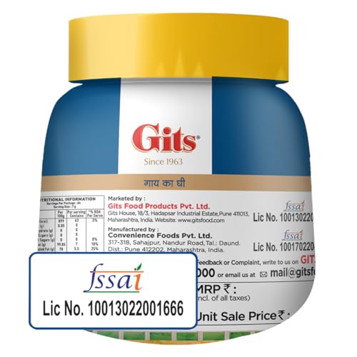 Gits Cow Ghee 500 ml Jar | Pack of 1 | Aroma in every drop |Pure Veg, Pure Cow Ghee, Desi Ghee, No preservatives | Rich Taste & Aroma | Good source of Vitamin A, Delicious, Healthy & Nutritious | Good for Digestion, Heart, Skin and Hair | Homemade taste - Image 2