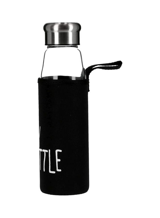 DELCASA Glass Water Bottle With Pad Black/Clear/Silver - Image 3