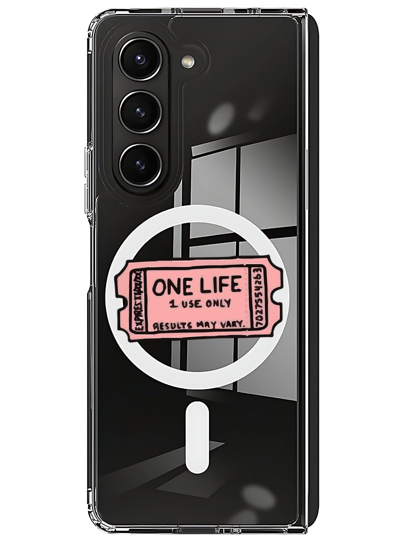 Theodor Magnetic Case for Samsung Galaxy Z Fold 5 Compatible with MagSafe Wireless Charging, Shockproof Phone Bumper Cover One life - Image 1