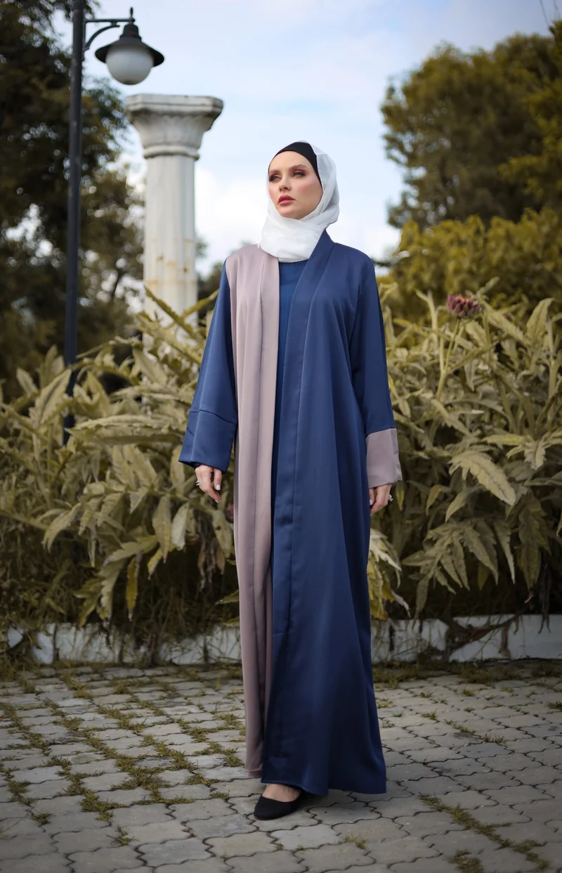 هاريكا وير Wonderful Wear Abaya Navy Blue Choco Colored Abaya