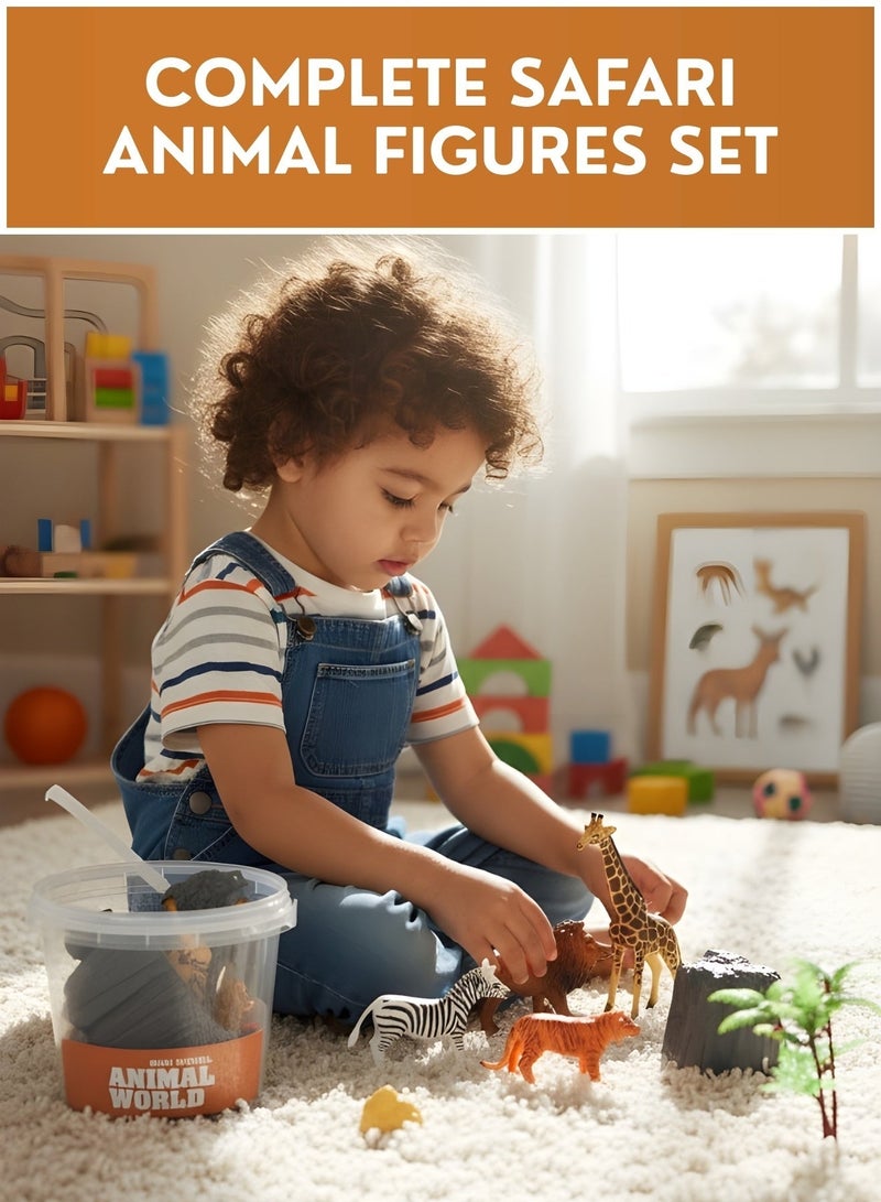 ZESTU Safari Animal Toys Set 9 Pieces – Wild Zoo Animal Figures for Kids, Realistic Plastic Jungle Animals Play Set, Educational Learning Toys for Boys & Girls Age 3+, Birthday Gift - Image 5