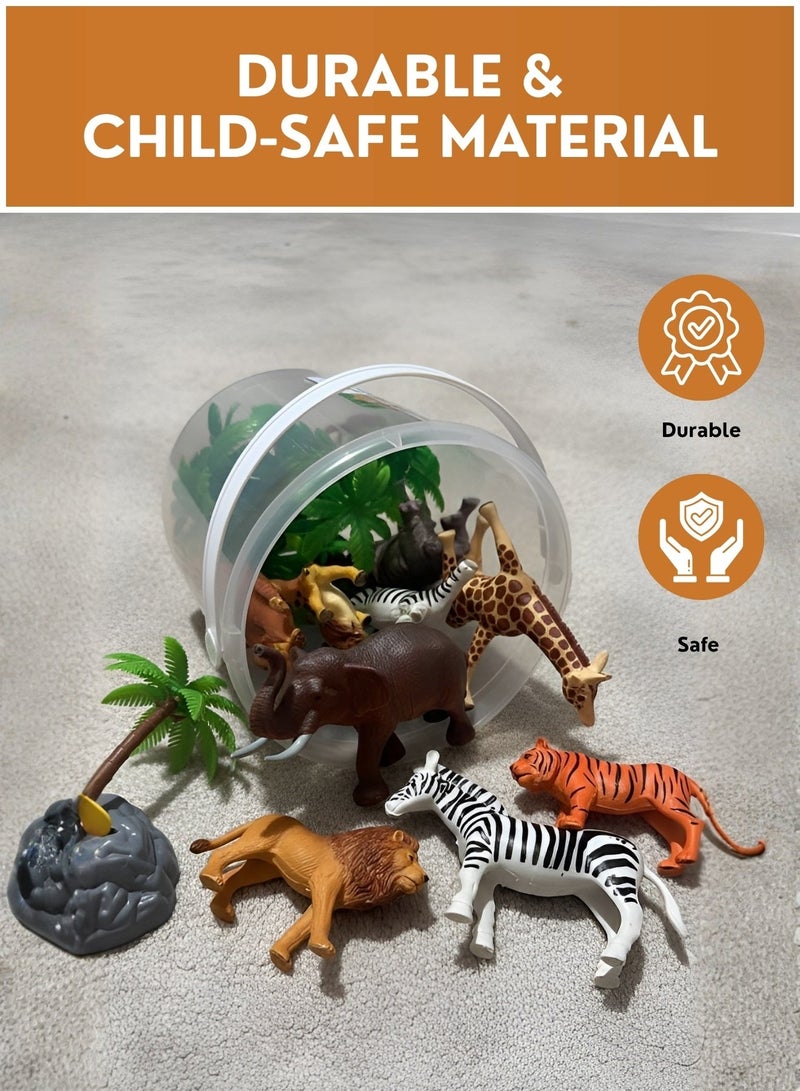 ZESTU Safari Animal Toys Set 9 Pieces – Wild Zoo Animal Figures for Kids, Realistic Plastic Jungle Animals Play Set, Educational Learning Toys for Boys & Girls Age 3+, Birthday Gift - Image 3