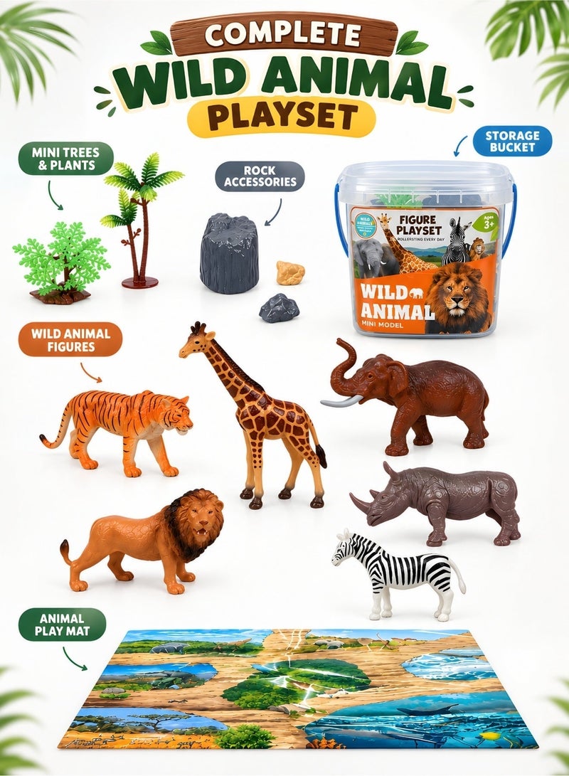 ZESTU Safari Animal Toys Set 9 Pieces – Wild Zoo Animal Figures for Kids, Realistic Plastic Jungle Animals Play Set, Educational Learning Toys for Boys & Girls Age 3+, Birthday Gift - Image 3