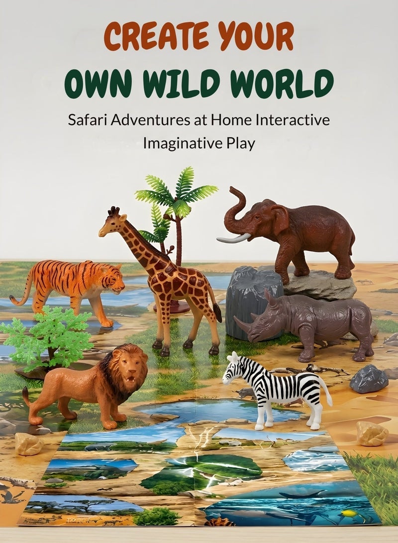 ZESTU Safari Animal Toys Set 9 Pieces – Wild Zoo Animal Figures for Kids, Realistic Plastic Jungle Animals Play Set, Educational Learning Toys for Boys & Girls Age 3+, Birthday Gift - Image 5