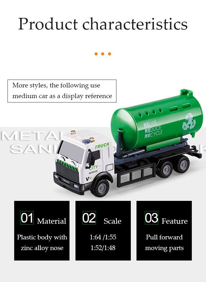 DUNISO 17 Piece Set Of Garbage Truck Model Toys,Garbage Truck Toys For Boys, Mini Truck Model, Friction Power Recycling Car Toy Set, Equipped With Simulated City Scenes, Suitable For Children Over Three Years Old - Image 2
