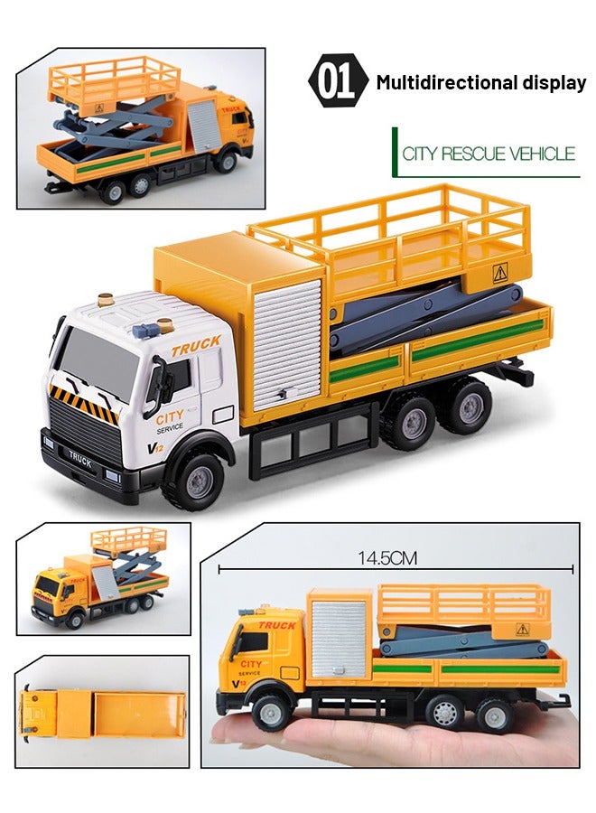 DUNISO 17 Piece Set Of Garbage Truck Model Toys,Garbage Truck Toys For Boys, Mini Truck Model, Friction Power Recycling Car Toy Set, Equipped With Simulated City Scenes, Suitable For Children Over Three Years Old - Image 3