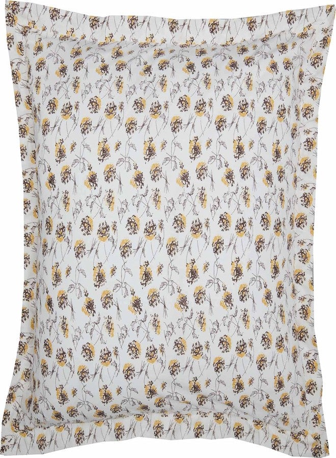 Piper Classics Morning Meadow Floral Euro Sham, 26" x 26", Mustard and Yellow Printed Flowers on Off White w/Flange Edge, Farmhouse, Country Cottage, Vintage Bedding - Image 3