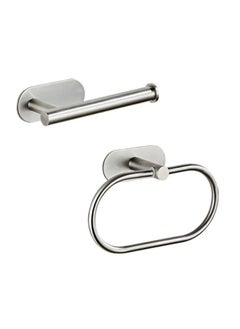 Loquat Stainless Steel Wire Drawn No Drill Tissue Towel Rack(Two Piece Set) 