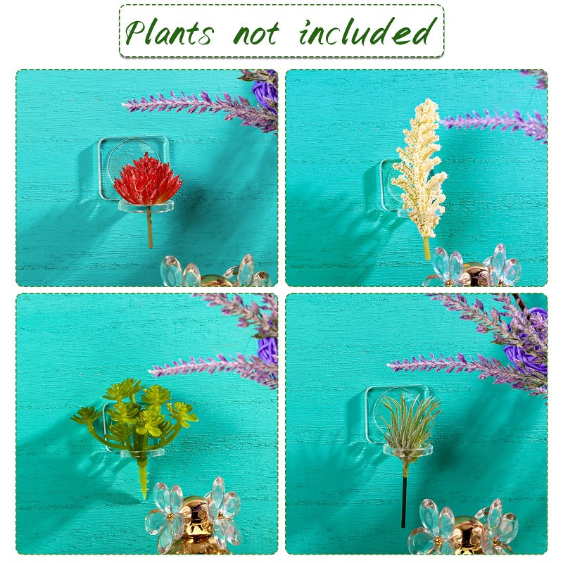 Jetec 12 Pcs Acrylic Air Plants Holder Hanger with Mounting Tape for Hanging Air Plants on Glass Display Home Decoration - Image 4