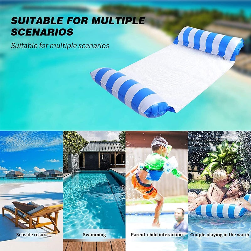 LIMPUS Pool Float 4-in-1 Water Hammock, Saddle, Drifter, Lounger Inflatable Pool Floats for Adults Fun Swimming Pool, Beach, Outdoor Pool Chair (Pack of 2) - Image 4