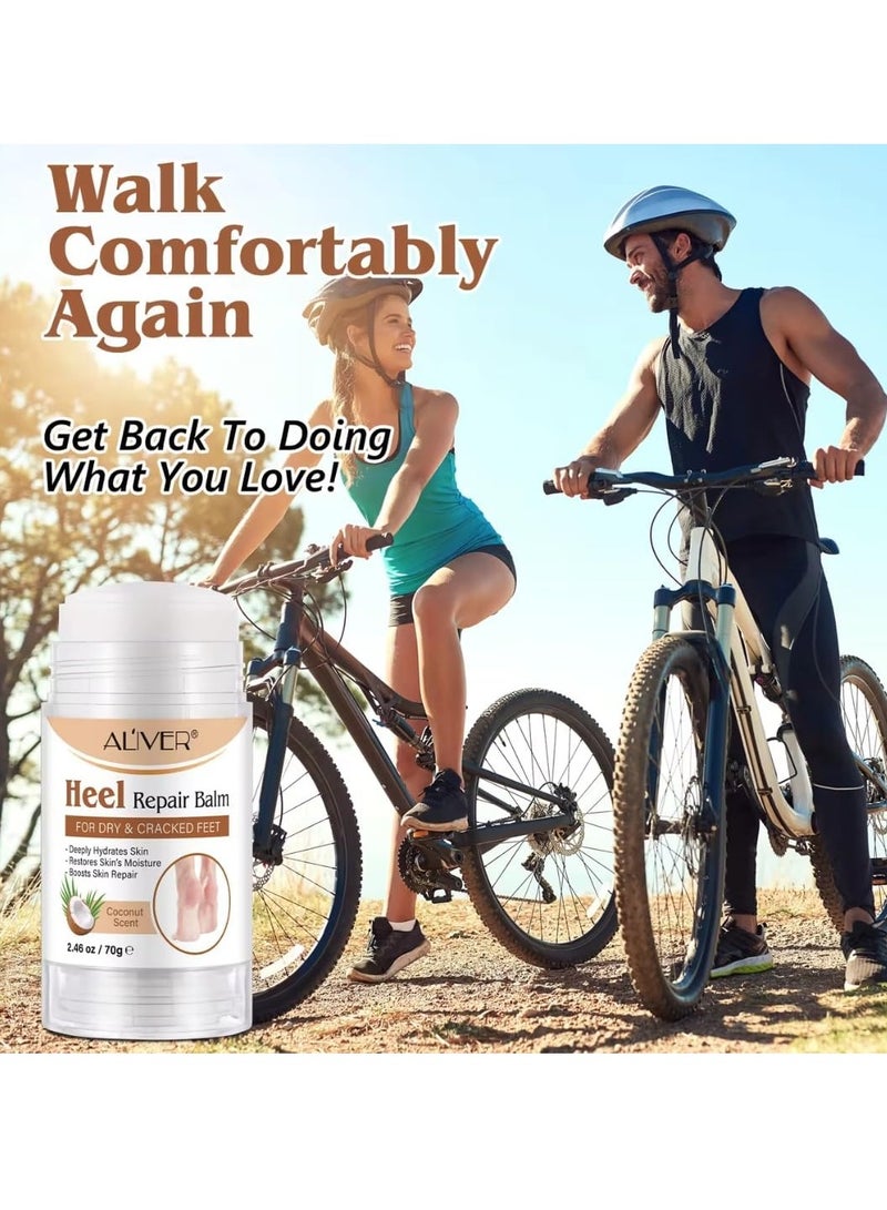 ALIVER 70g Heel Repair Balm for Dry and Cracked Feet Heel Repair Cream with Shea Butter Coconut and Olive Oil Deeply Hydrates Skin Restore Skin Moisture Boosts Dry and Damaged Skin Repair Nourish Foot Cream - Image 5